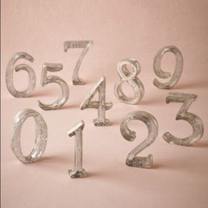 Anthropologie Mercury Glass Table Numbers